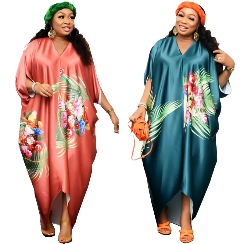 African Dresses for Women 2022 Spring Autumn Dashiki New Style Dress Fashion Africaine Femme Flower Print Robes African Clothes african fashion designers
