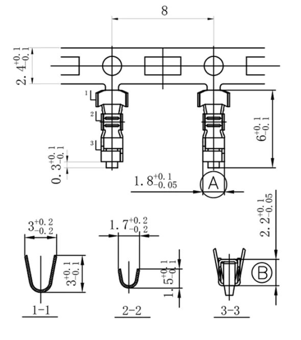 500 Stück/100 Stück JST XH2.54 Metallstifte, weibliche Crimpklemme für XH 2.54 weibliche/männliche Gehäusekabelverbinder – Detail 1