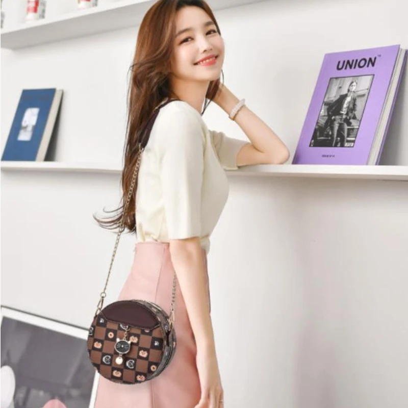 

Summer New Ins Cute Cat Wholesale One-shoulder Girls Ladies Women's Birthday Gift Chain Small Round Bag