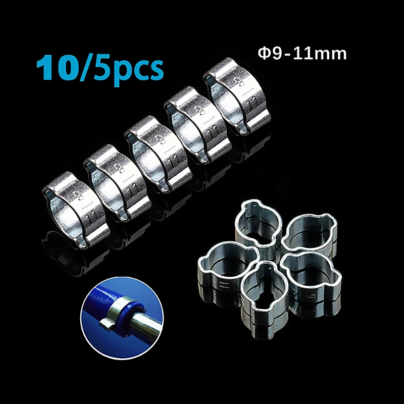 10/5Pcs 520mm Hose Clamp Double Ears Clamp Worm Drive Fuel Water Hose