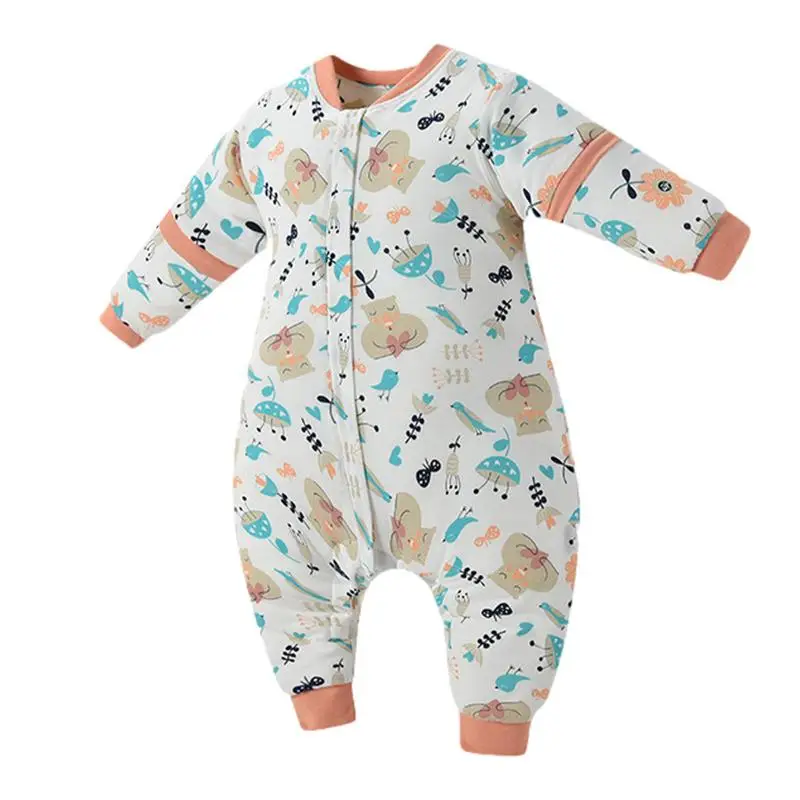 

Wearable Blanket Winter Sleeping Sack With Detachable Long Sleeve Warm Pajamas Ergonomic Cotton Snowsuits For Birthday Christmas