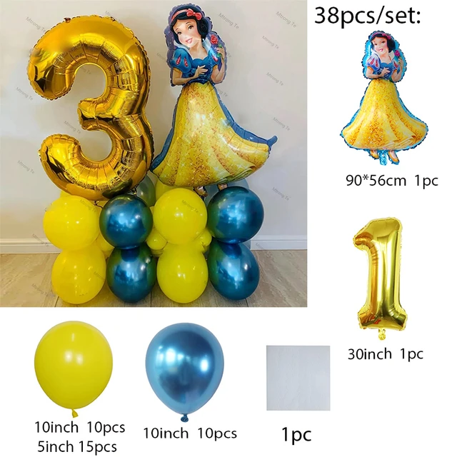 Ballons Décoratifs à Thème de Princesse Blanche Neige de Disney, 38 Pièces,  pour Anniversaire d'Enfant, 1, 2, 3 Ans, ixPréChristophe, Cadeaux Ouverts  pour Bol, Jouets - AliExpress