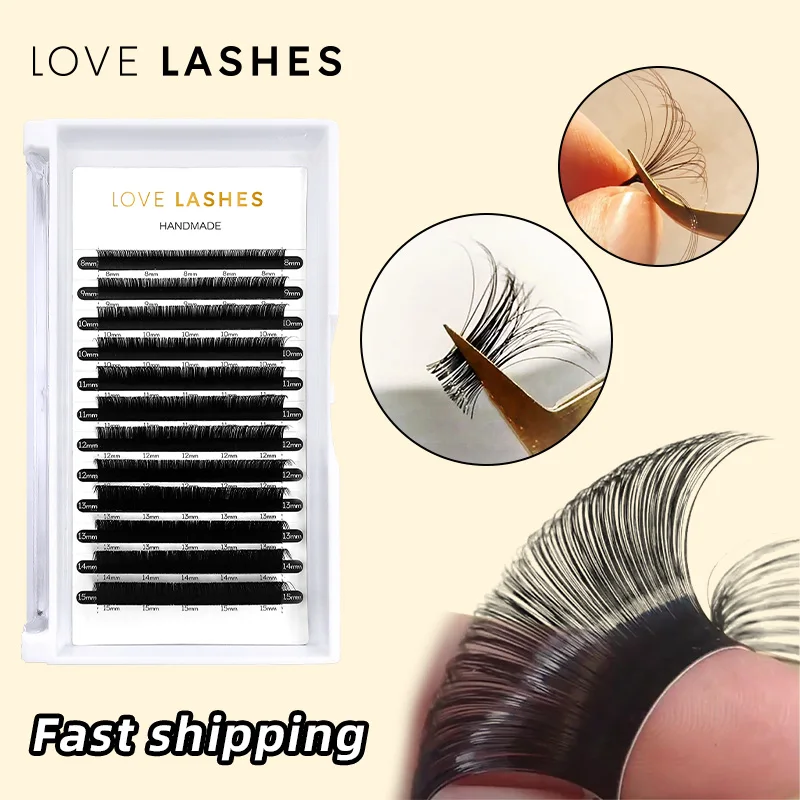 LOVE LASHES Individual Classic Eyelash Extension Professional Soft Matte Faux Mink C/CC/D Curl Russian Volume Lashes