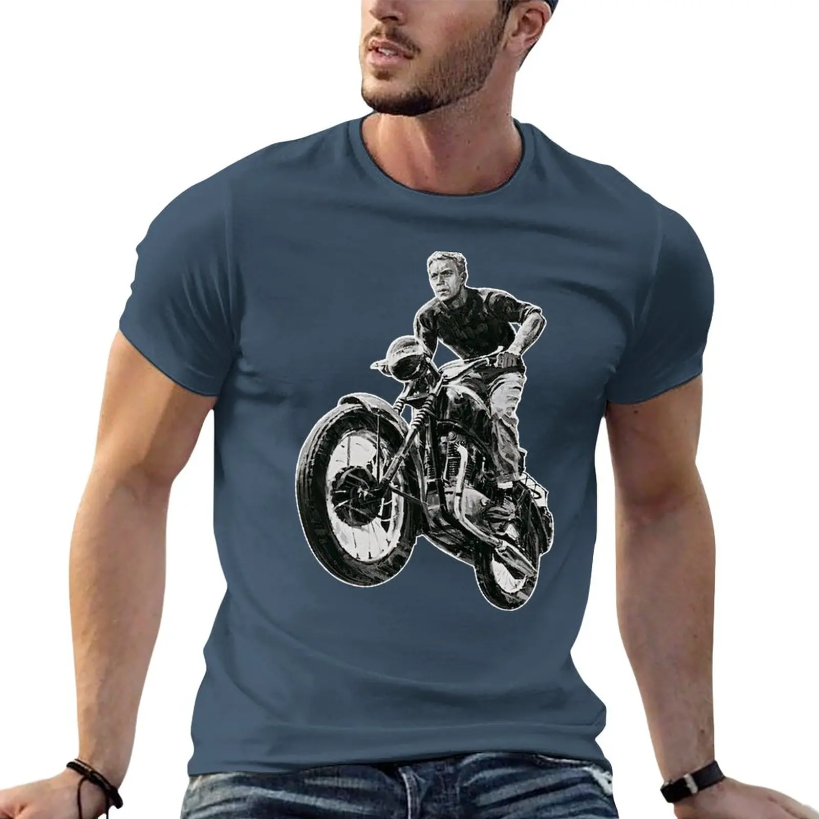 New Biker Sport Tee The Great Escape S-t-e-v-e M-c-q-u-e-e-n T-Shirt tops t shirt man t shirts for men