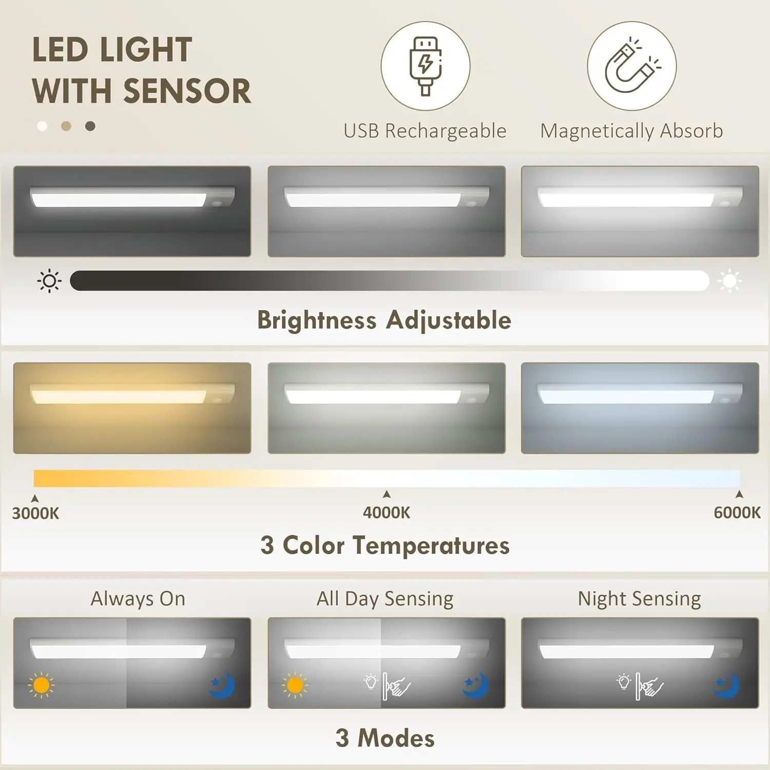 71'' Kitchen Pantry with LED Motion light 5