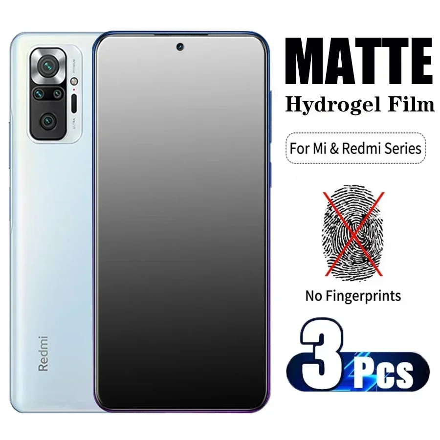 

3 шт. матовая Гидрогелевая пленка для xiaomi mi 12S Poco X4 M4 F3 F4 Redmi note 9s 7 8 9 10 Pro note 9, Защитная пленка для экрана, не стекло
