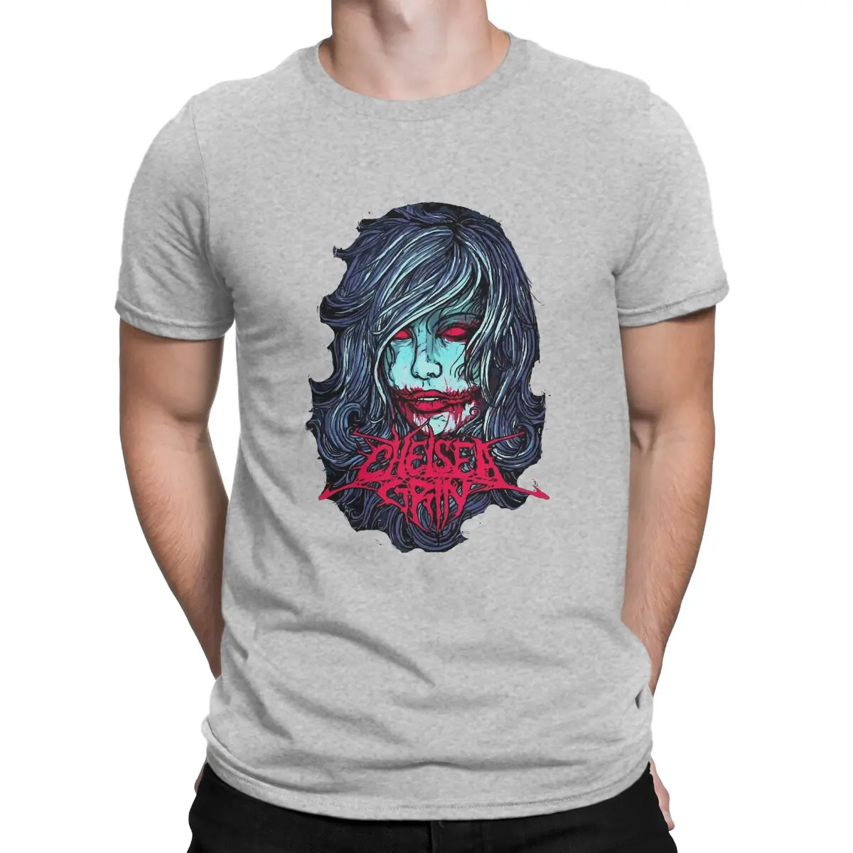 thumbnail image 1 of Camiseta de hombre "Girl Of The Blues" Chelsea Grin, algodón puro, divertida, manga corta, cuello redondo, nueva llegada., 1 of 7