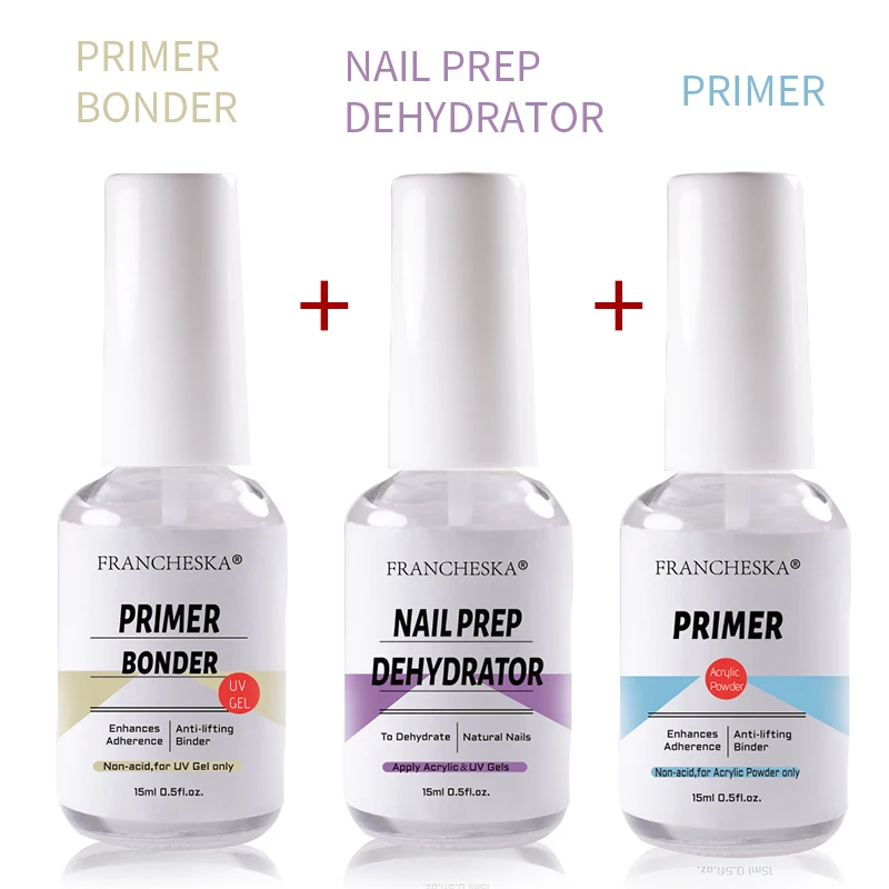 Nail Primer And Dehydrator Set Bonder Desiccant Anti Warping Fast Drying No Need Of UV LED Lamp 