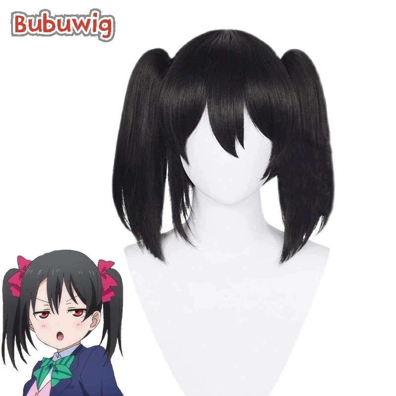 

Bubuwig Synthetic Hair LoveLive Perfect Dream Project Nico Yazawa Cosplay Wig Love Live 35cm Black Ponytail Heat Resistant Wigs