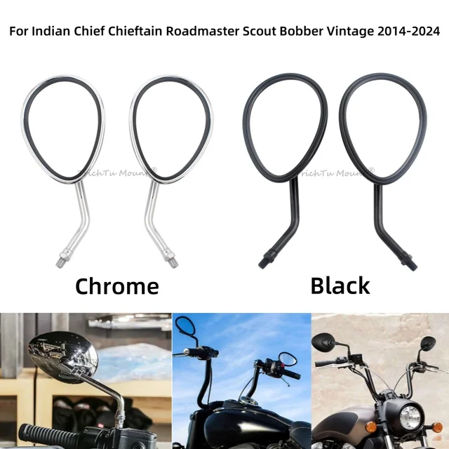 Motorcycle Rear View Mirror For Indian Scout Bobber Chief Chieftain Roadmaster Springfield 2014-2024 Side Mirrors Accessories