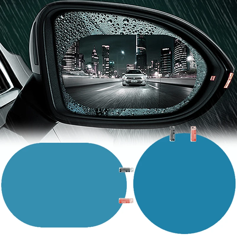 

2pcs New Car Sticker Rainproof Film Cars Rearview Mirror Mirror Rainproof and Fogproof Sticker Auto Safety Driving Accessories