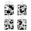 Custom Mickey Mouse Faces Tissue Box Cover for Bathroom Toilet Cartoon PU Leather Square Facial Tissue Box Holder 2