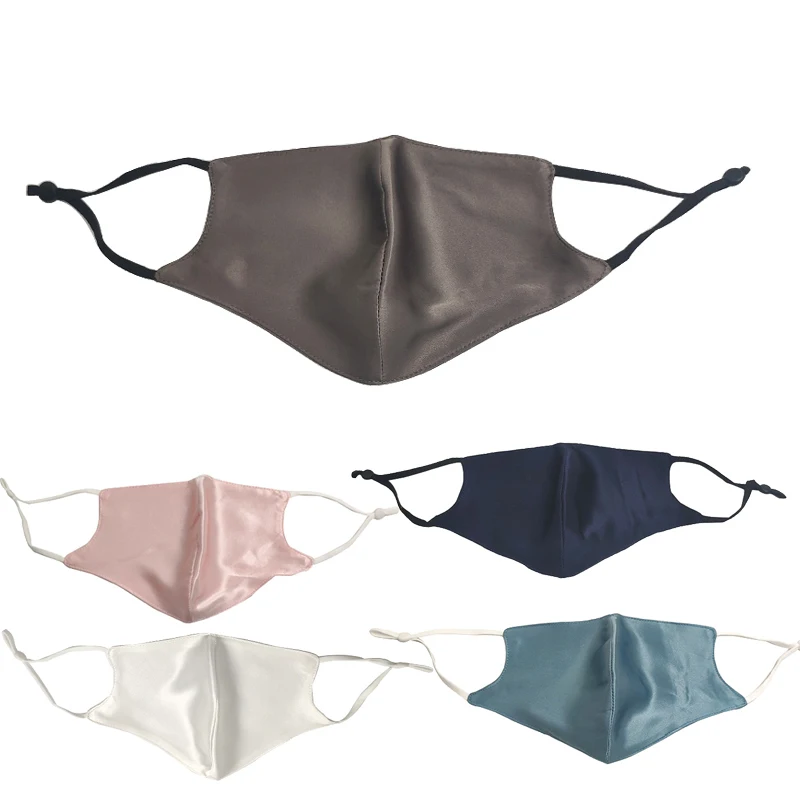 Natural Real Silk Mask Double Layer UV Protection Silk Mask Summer Breathable Face Mouth Masks Elegant Dustproof