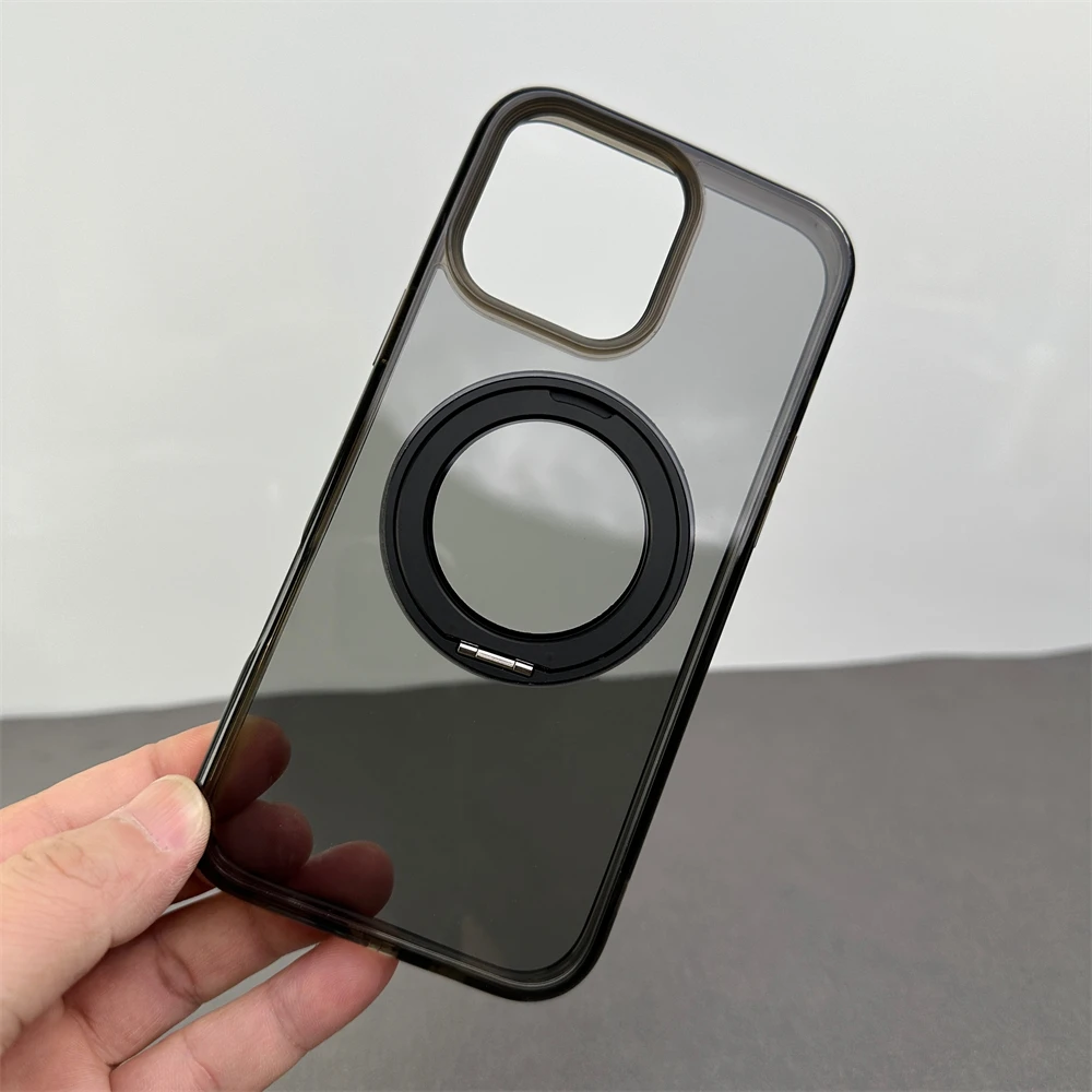 Magnetic Bumper Case with 360° Rotation Metal Ring Holder - Shockproof and Magsafe-Compatible Cover