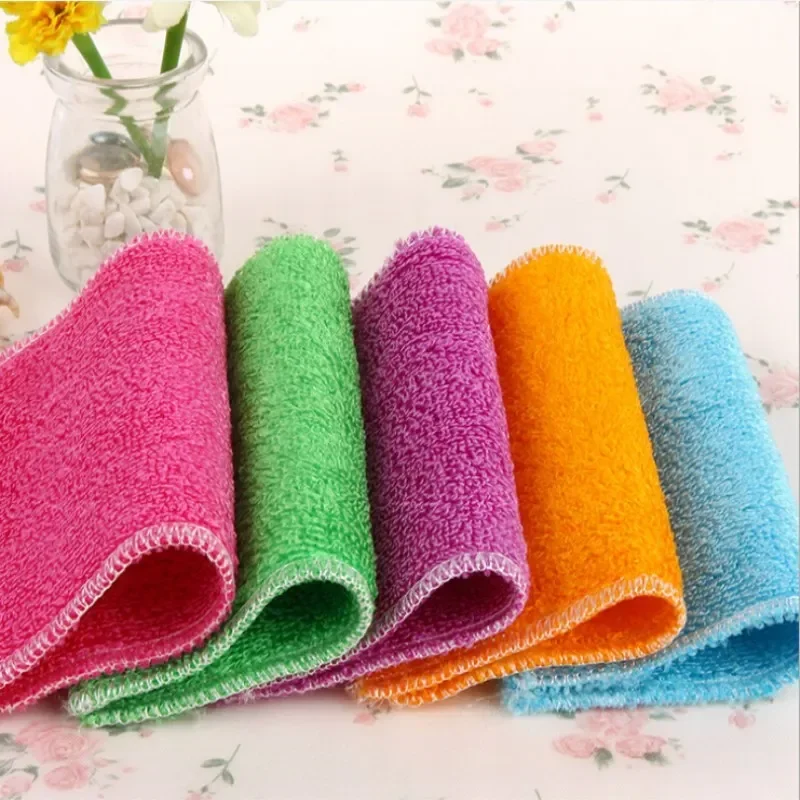 1 Pc Kitchen Tools Super Absorbent Bamboo Fiber Kitchen Dish Cloth High-efficiency Tableware Household Cleaning Towel Gadgets
