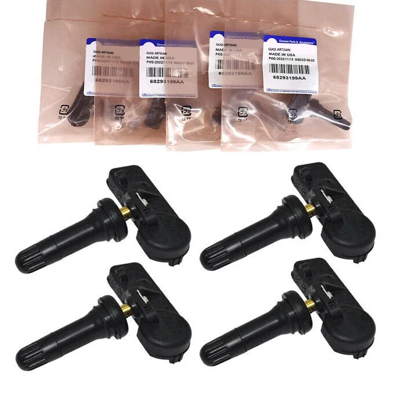 

4PCS TPMS SENSOR For 2018 2019 2020 2021 2022 2023 2024 Ram 1500 Accessories 433MHz TPMS CAR TIRE PRESSURE SENSOR 68293199AA
