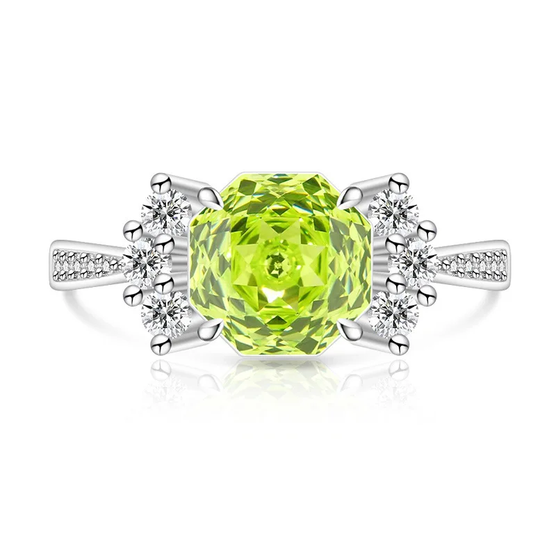 Süßer 925 Sterling Silber Luxus-Ring mit Rosenschliff-Diamanten, Süße Bonbonform, Niedlicher Schmuck – Detail 11