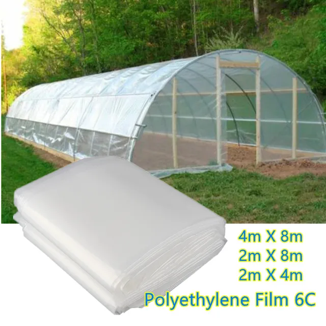 6C, Szélesség 4M X 8M, Mezőgazdaság Üvegházhatású Átlátszó Pe Film Kerti Bútorok Esőálló Porálló Zamatos Növények Uv Rezisztán