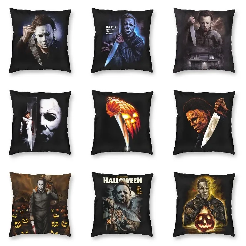 

Michael Myers Halloween Horror Movie Square Throw Pillow Case Home Decor 3D Printing Cushion Cover for Sofa Fashion Pillowcover