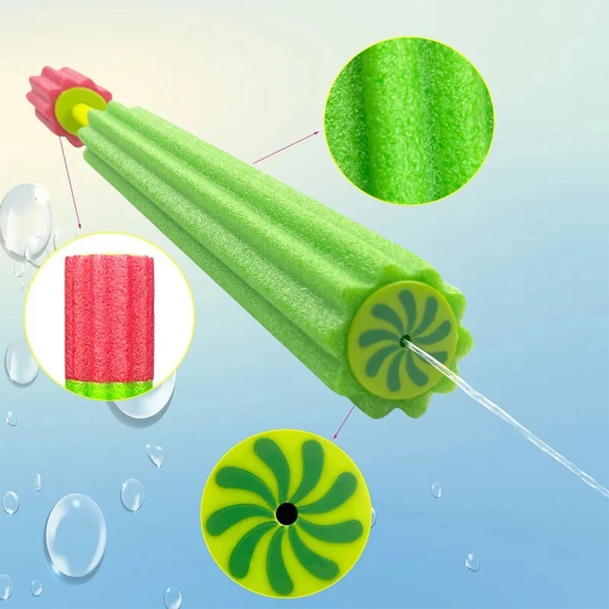 Summer Water Gun Toy Pearl Cotton Water Cannon Eva Suction Gun Plum Blossom Cannon Pool Toy Children's Outdoor