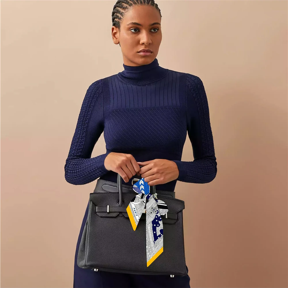 Korean Fashion New Women's Twill Decorative Ribbon Small Scarf Binding Bag Handle Ribbon Hair Band Small Scarf Headband 6
