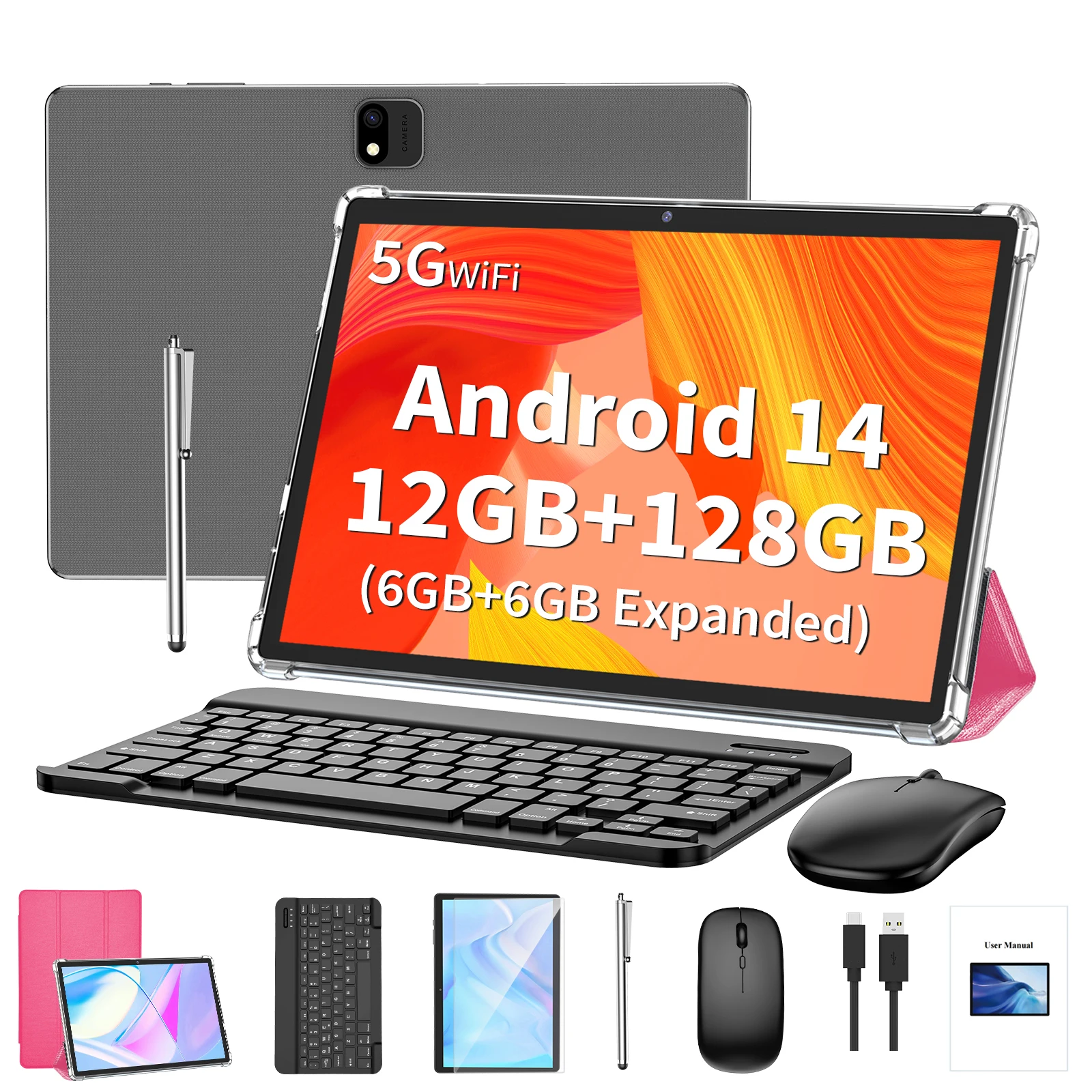 Relndoo Android14タブレット10インチ 4GB RAM 64GB Relndoo 10.1 Inch Tablet Android 14, 8GB(4+4 Expanded) RAM