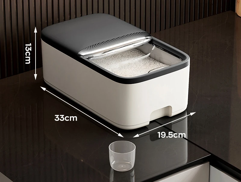 10 كجم صندوق تخزين الأرز المنزل مع غطاء الحشرات بر...