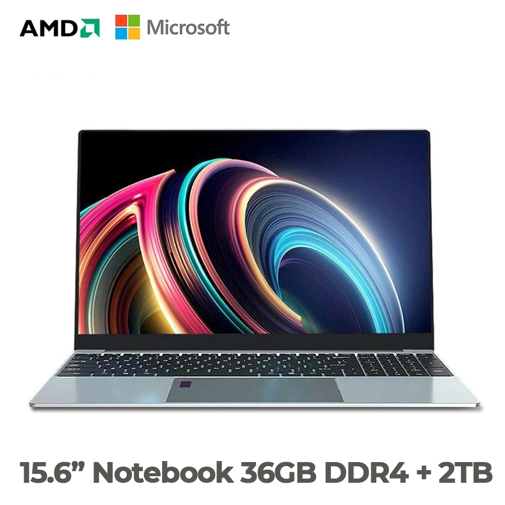 Akpad-Windows 10 11 Pro Gaming Ips Laptop, 4800U Max Ram 36Gb Rom 2Tb Ssd Computer In Metallo, 5G Wifi, Bluetooth, Amd Ryzen 7