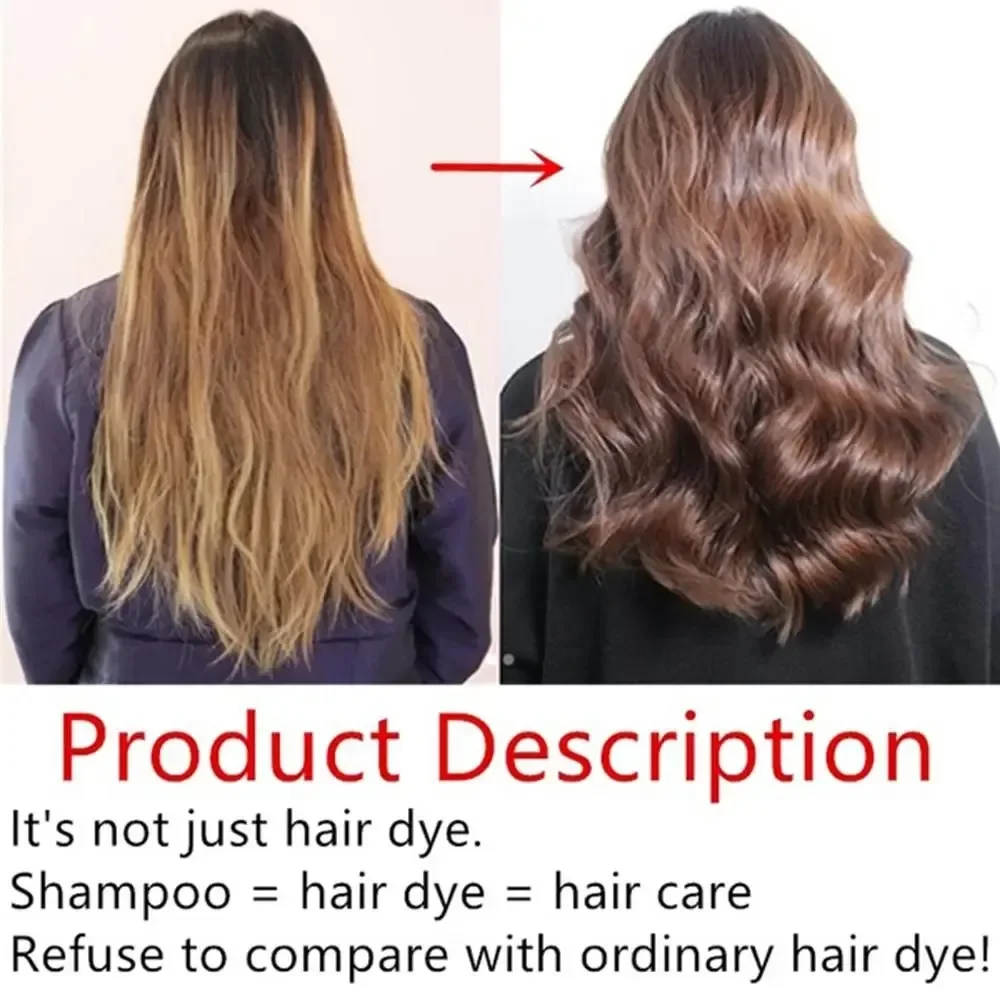 Hair Dye Shampoo,Hair Color Dye,Hair Dye Shampoo Instant Hair Color Change Long Lasting Natural Ginger Extracts