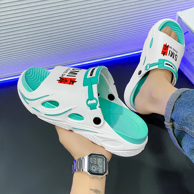 Men's Fashion Slippers - Casual Open-Toe Slippers, Durable Pvc Materials, Comfortable for Indoor and Outdoor Use, All Year Round