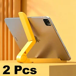 Adjustable Folding Tablet and Mobile Device Stand, 4.7 to 12.9 Inch (Yellow - 2 Pcs)