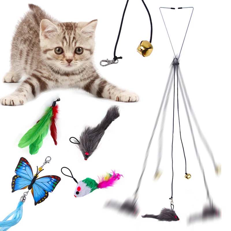 Funny Cat Stick Toy Cat Teaser Hanging Cat Toys Interactive Cat Toy Cat