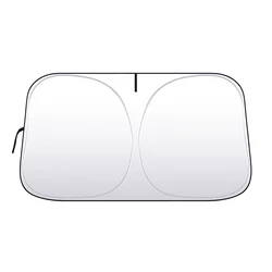 Premium Foldable Car Windshield Sunshade - Auto Accessory Sun Visor Cover with Space - Saving Design and Anti - UV Protection (1 Pc)