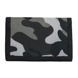 Versatile Camouflage Slim Wallet with Zipper - Classic Trifold Outdoor Travel Coin Purse (Grey)