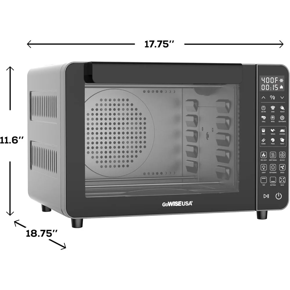 25-Quart Air Fryer Oven & Professional Dehydrator with 3 Heating Elements & Rotisserie, 12 Functions, Preheat & 5 Cooking Levels 2