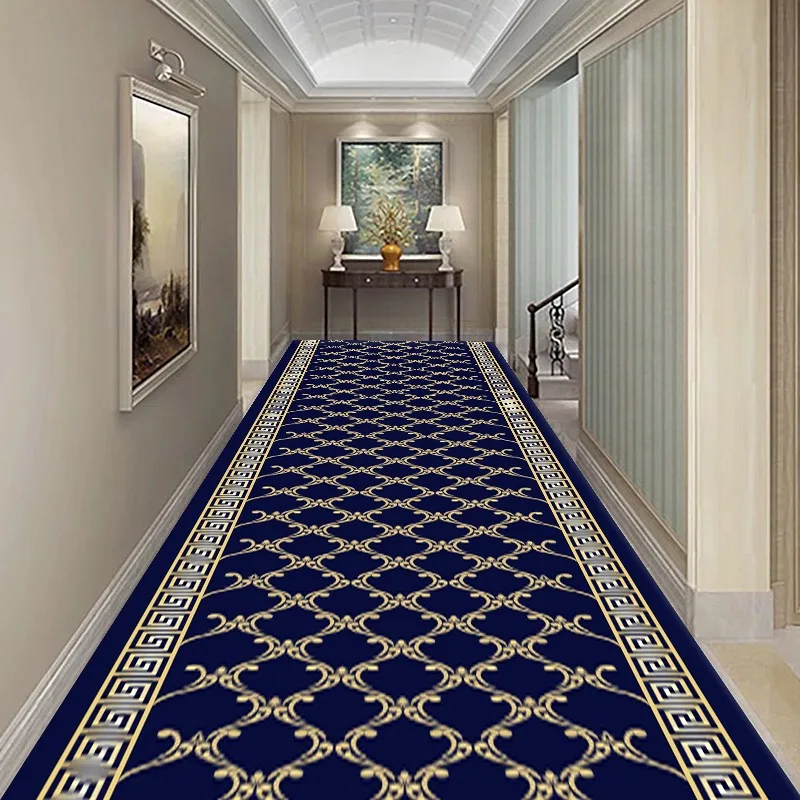 Alfombra larga europea para pasillos, decoración de flores para el hogar,  pasillo, entrada de Hotel, cabecera - AliExpress