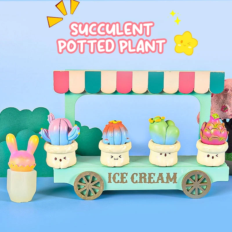 

Мини-суккуленты в горшках, мультяшный кактус, бонсай, украшения для автомобиля, микро-ландшафтное украшение, Миниатюрная игрушка для кукольного домика