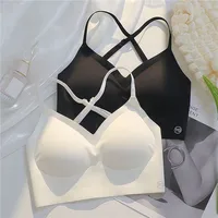 Soutien-gorge dos nu en forme de U pour femmes, sous-vêtements sexy, belle fronde dans le dos, section mince, sans couture, petite poitrine froncée, soutien-gorge sans bretelles, nouveau 4