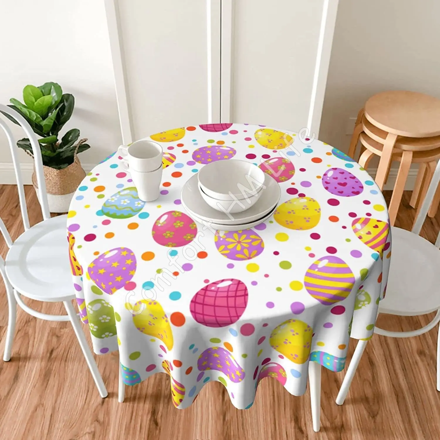 90 Inch Round Easter Tablecloth 70 Inch Round Easter Tablecloth