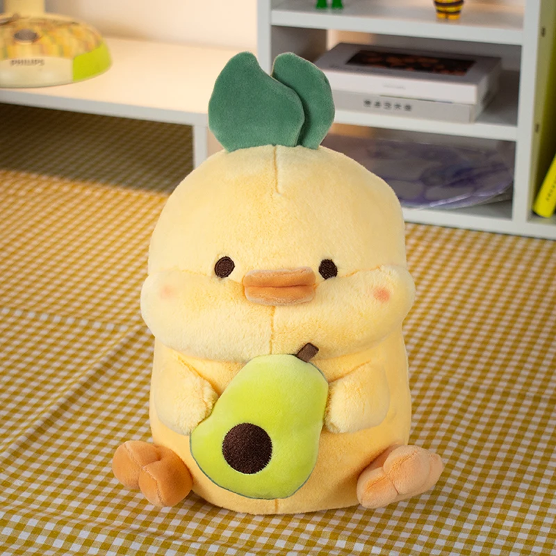 23cm Cute Lovely Duck Holding Avocado Plush Toy Stuffed Animal