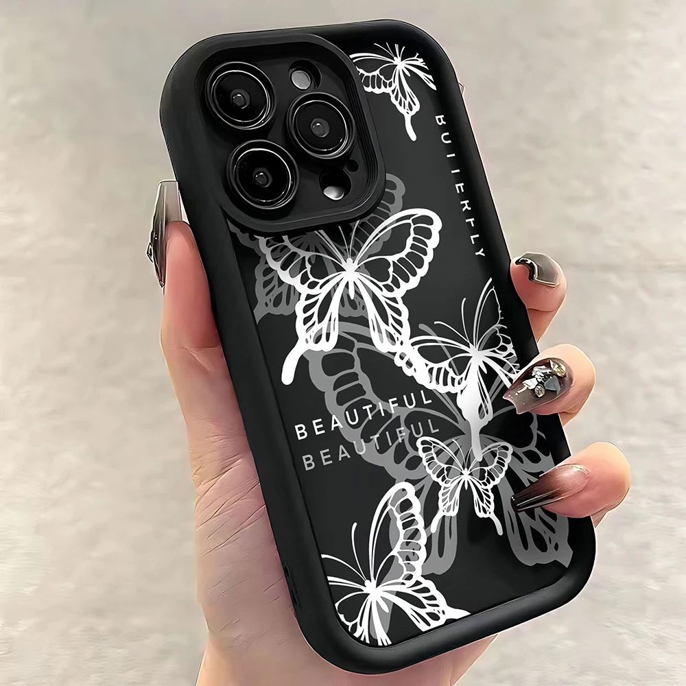 Purple Butterfly Couple Soft TPU Phone Case - Stylish and Durable Back Cover