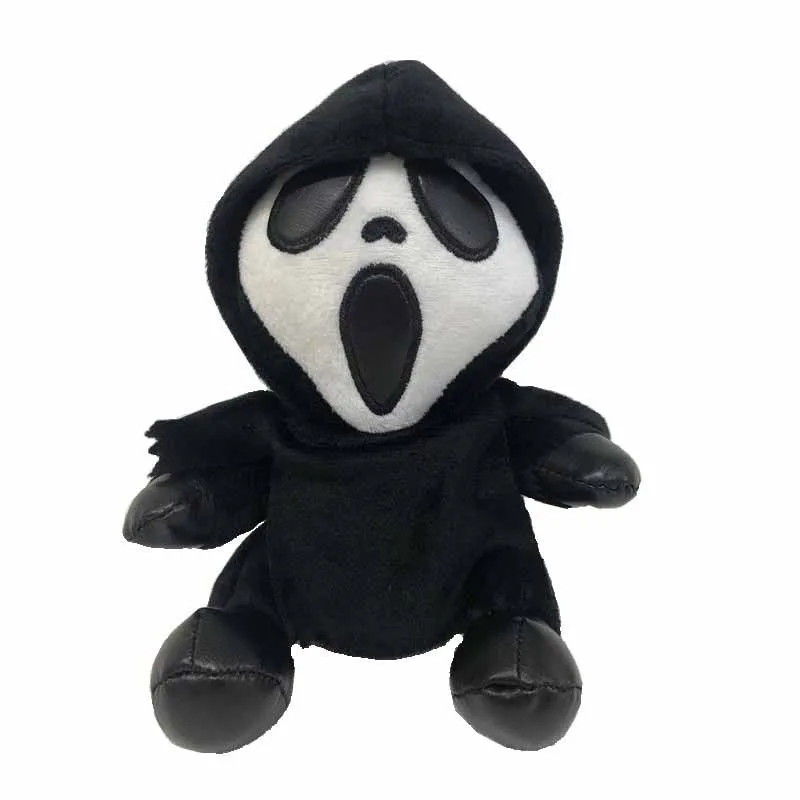 17cm Black Ghostface Plush Toy Scream Cute Tricky Plushie Figure Soft Doll Horror Character Xmas Birthday Gift For Kids Adults new soft among us plush game stuffed plushie doll amongus toys amoung kids birthday xmas gift cute kawaii red small