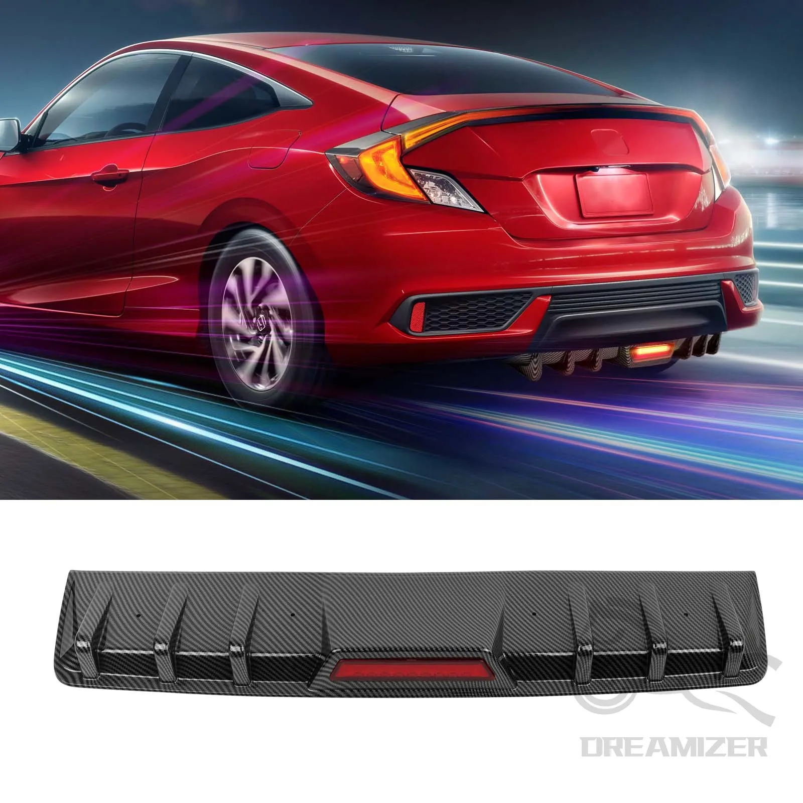 EVGATSAUTO Lèvre Diffuseur Pare-Chocs Arrière Universel - Spoiler Voiture 1 Paire Noir Protection Et Style Racing