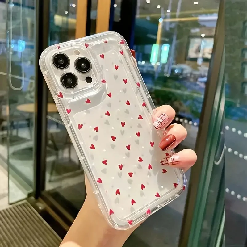 Love Heart Soft Clear Anti-Fall Shockproof Phone Case