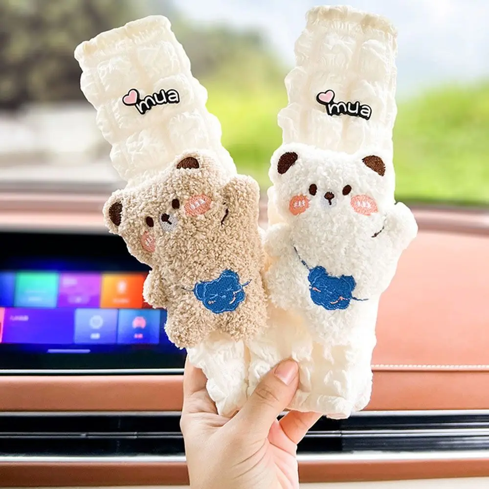 

Cartoon Car Belt Shoulder Cover Bear Rabbit Polyester fiber Car Decorative Protective Cover Car Accessories