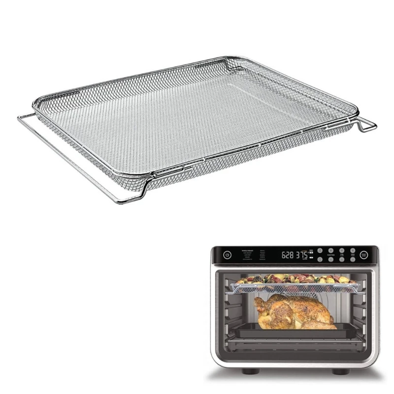 Stainless Steel Grill Basket Non-stick Mesh Baking Net Air Fryer Tray Wire Rack Oven Replacement Accessories Rustproof oven grill basket