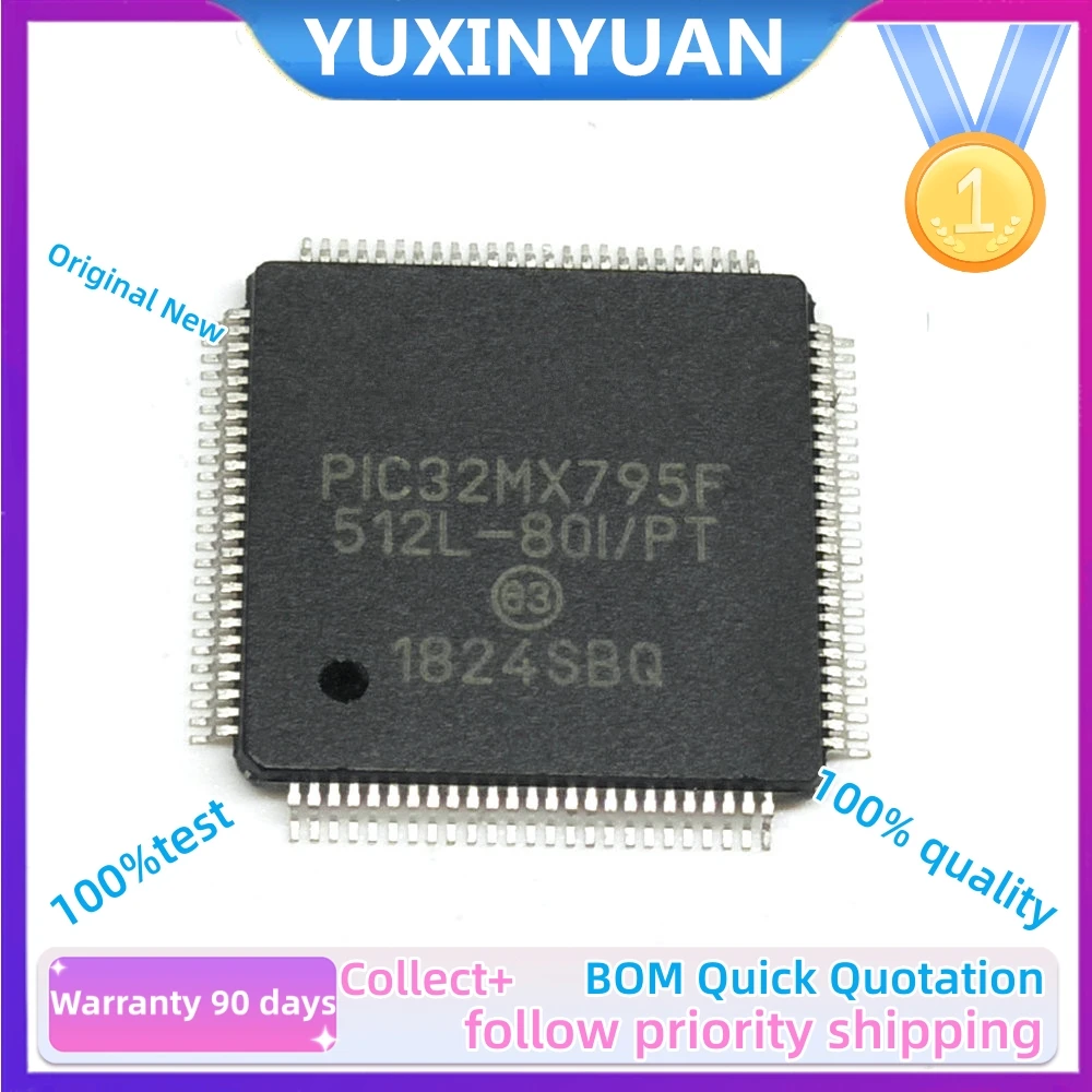 

2Pcs/lot 100%New PIC32MX795F512L-80I/PT QFP PIC32MX795F512L QFP100 integrated circuit IC Single chip IC MCU 32BIT 512KB FLASH