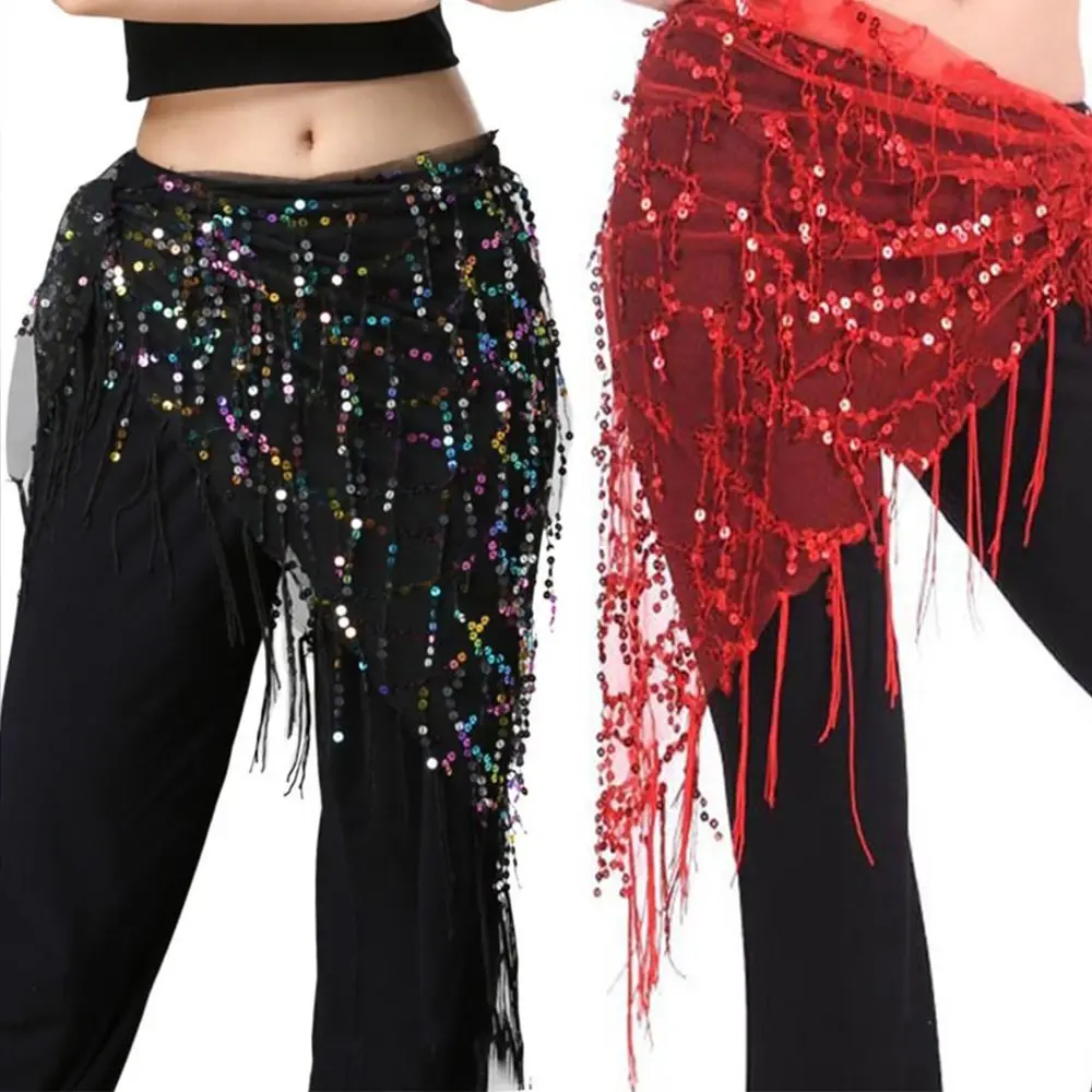 Falda Para El Vientre Con Lentejuelas, Bufanda Para La Cadera Y El Vientre, Falda Con Flecos Y Borlas Disfraz De Actuacion De Baile Para Fiestas Rave Para Mujeres Y Ninas