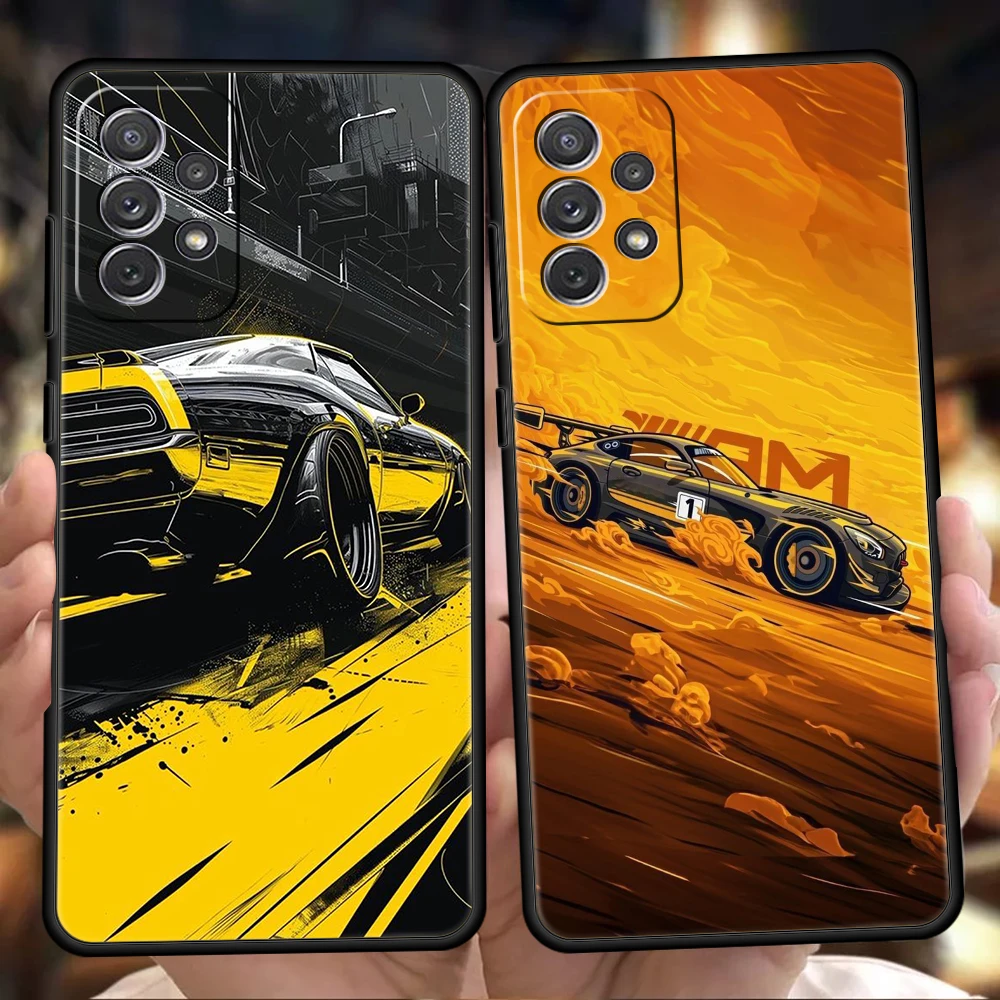 Drift Sports Car Design Silicone Phone Case