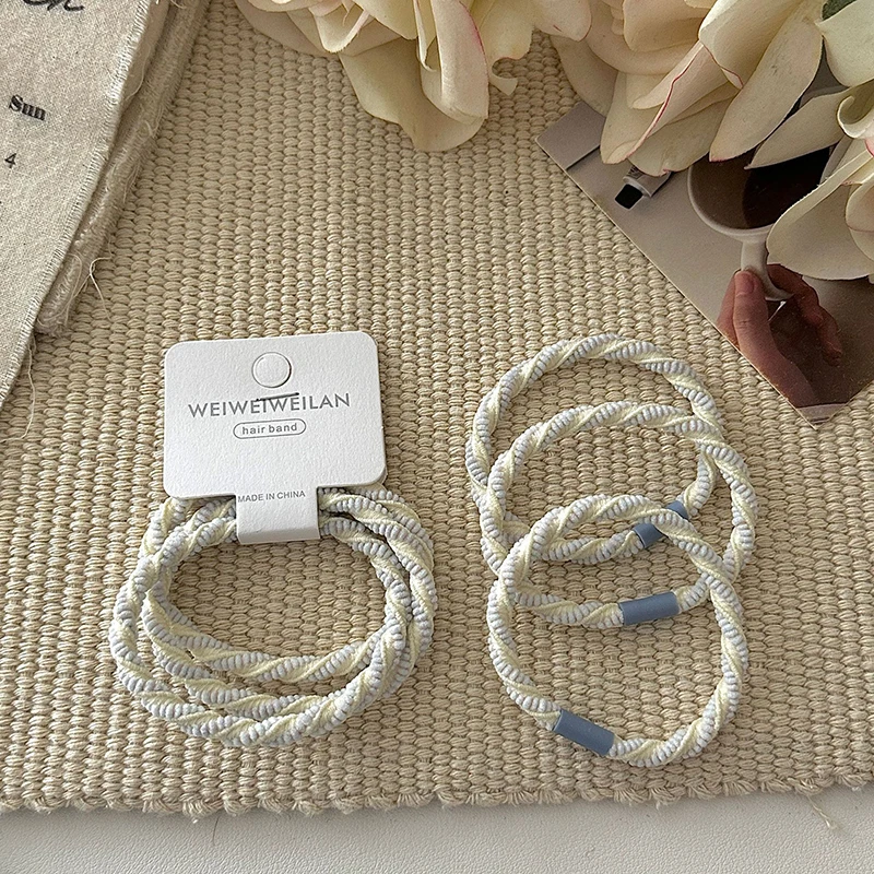 3 Stück Twill-Haargummis mit hoher Elastizität, schlichtes Design, vielseitig einsetzbar, für Pferdeschwänze, Alltags-Haarbänder – Detail 11